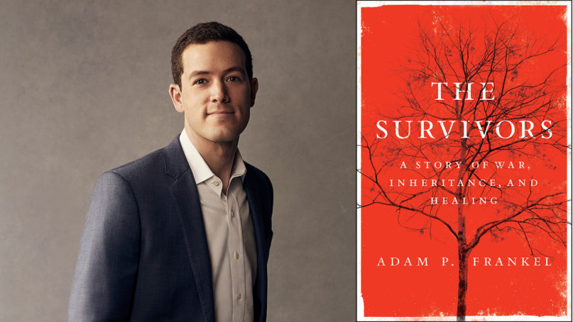 Author Adam Frankel and his book, “The Survivors: A Story of War, Inheritance and Healing.” Photo by Victoria Will