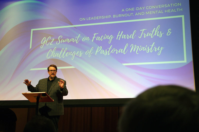 Ed Stetzer speaks during the GC2 Summit at the Billy Graham Center for Evangelism at Wheaton College, Friday, Dec. 6, 2019. RNS photo by Emily McFarlan Miller