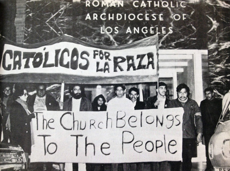 Católicos por La Raza members demonstrate in Los Angeles, circa 1970. Photo courtesy of UCLA Chicano Studies Research Center.