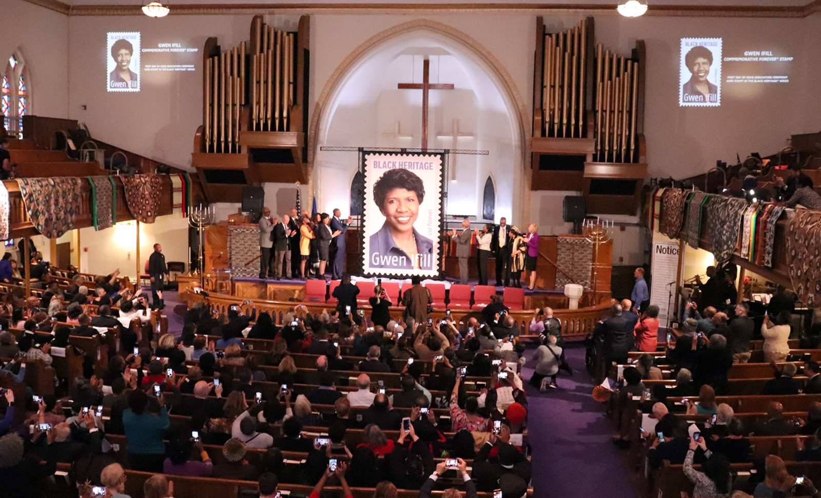 Journalist Gwen Ifill remembered with stamp at her Washington church