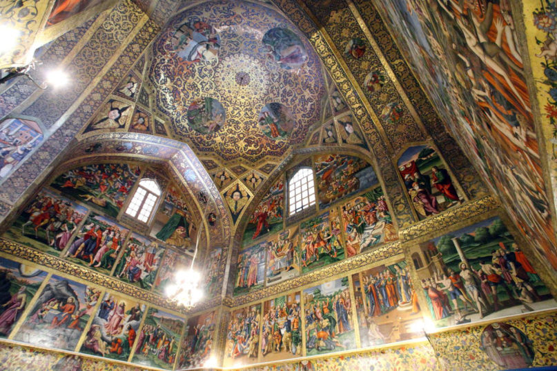 The interior of Vank Cathedral, a 17th century Armenian church in Isfahan, Iran. Photo courtesy of Creative Commons