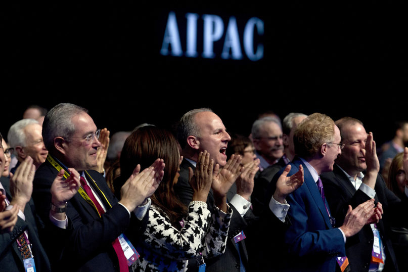 People applaud as U.S. House Speaker Nancy Pelosi, D-California, speaks at the 2019 American Israel Public Affairs Committee Policy Conference at Washington Convention Center in Washington on March 26, 2019. (AP Photo/Jose Luis Magana)