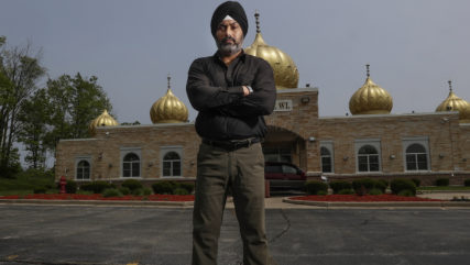 Pardeep Singh Kaleka poses for a picture at the Sikh Temple on June 1, 2019, in Oak Creek, Wisconsin. (AP Photo/Morry Gash)