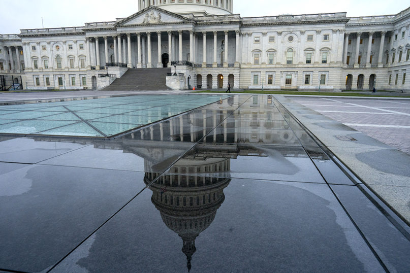 The East Plaza of the Capitol is seen early Friday, March 13, 2020, in Washington. (AP Photo/J. Scott Applewhite)