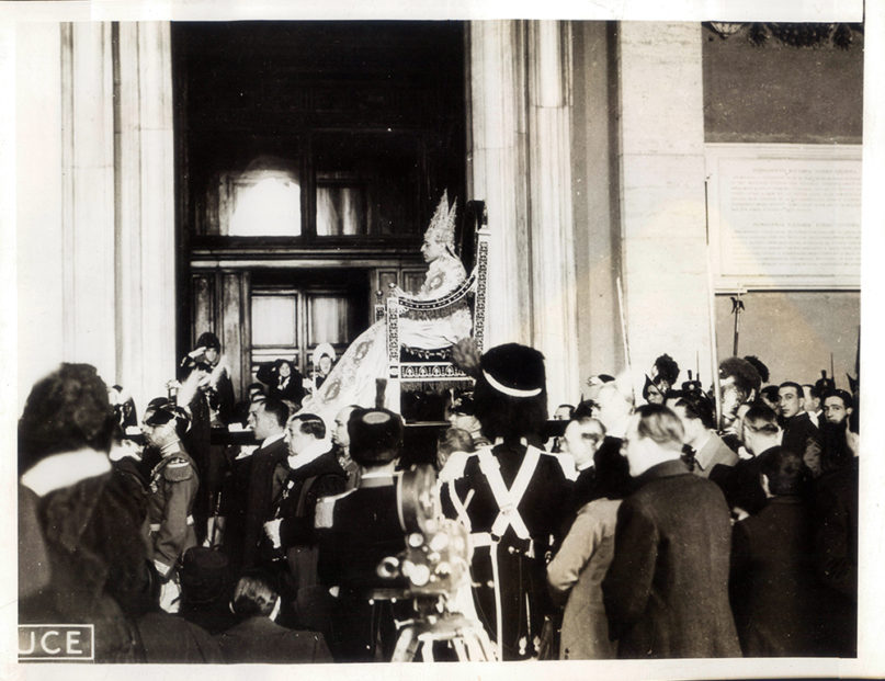 Pope Pius XII is carried during his coronation on March 12, 1939. Photo by Samuel Schulman, courtesy of Howard Shulman and the Diocese of Raleigh