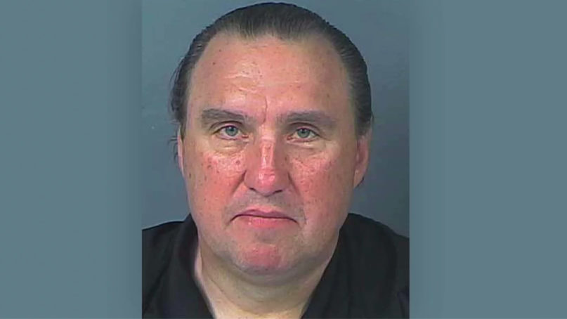 This Monday, March 30, 2020, booking photo provided by the Hernando County Jail shows Rodney Howard-Browne, pastor of The River Church. Florida officials arrested the pastor of the megachurch after detectives say he held two Sunday services with hundreds of people and violated a safer-at-home order in place to limit the spread of the coronavirus. According to jail records, Pastor Rodney Howard-Browne turned himself in to authorities Monday, March 30, 2020, in Hernando County, Florida. Photo courtesy of Hernando County Jail