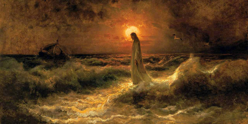 “Christ Walking on the Waters” painting by Julius Sergius Von Klever, circa 1880. Image courtesy of Creative Commons