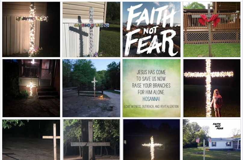 Photos posted to a Facebook group for Faith Not Fear Crosses in Johnson County, Georgia. Screengrab