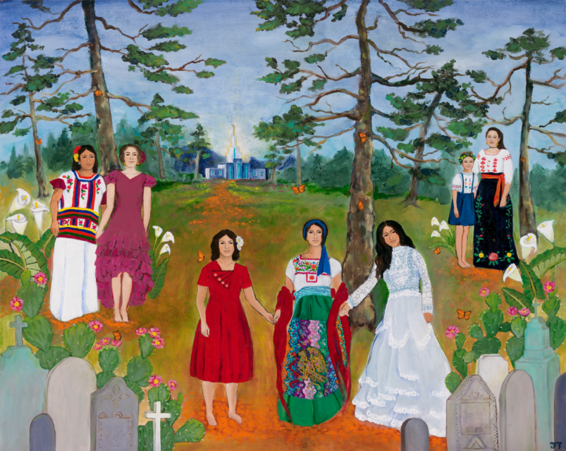 “Family History and Temple Work,” by LDS artist Michelle Franzoni Thorley 