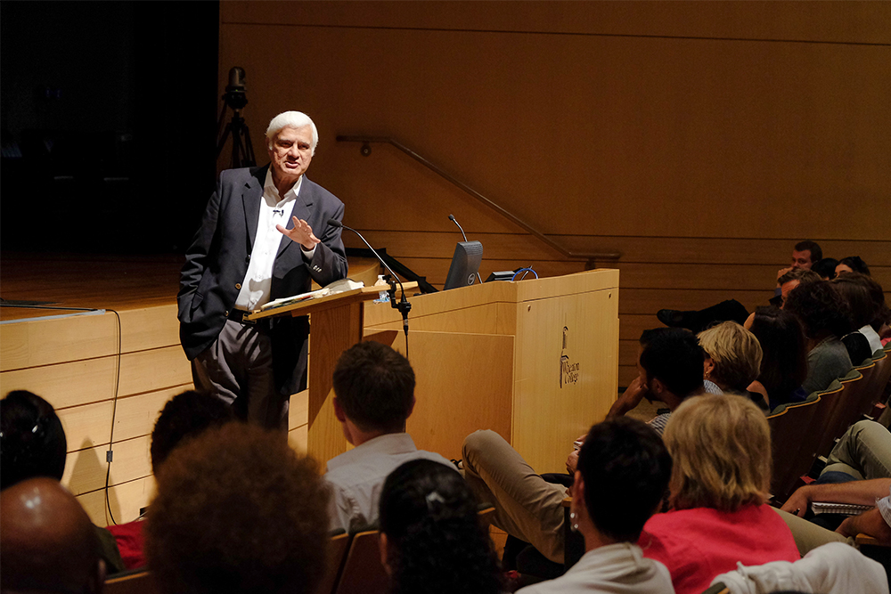Ravi Zacharias encourages students to consider life’s greatest existential questions of origin, meaning, morality and destiny during the RZIM Summer Institute in Wheaton, Illinois, in June 2014. Photo courtesy of Ravi Zacharias International Ministries (RZIM)