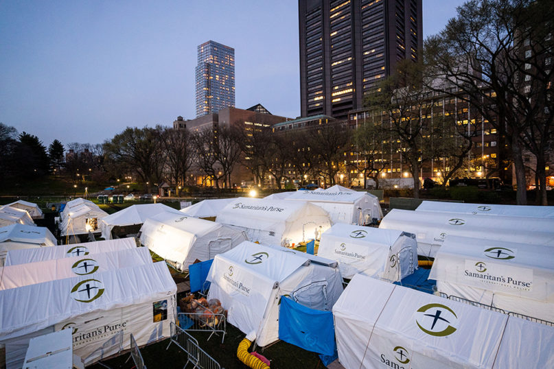The 68-bed Samaritan's Purse emergency field hospital in New York's Central Park. Photo courtesy of Samaritan’s Purse