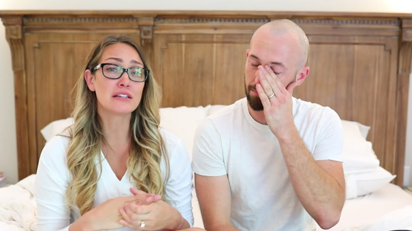 Myka and James Stauffer give an emotional update about their adopted son being moved to a new home in a recent video post. Video screengrab via YouTube