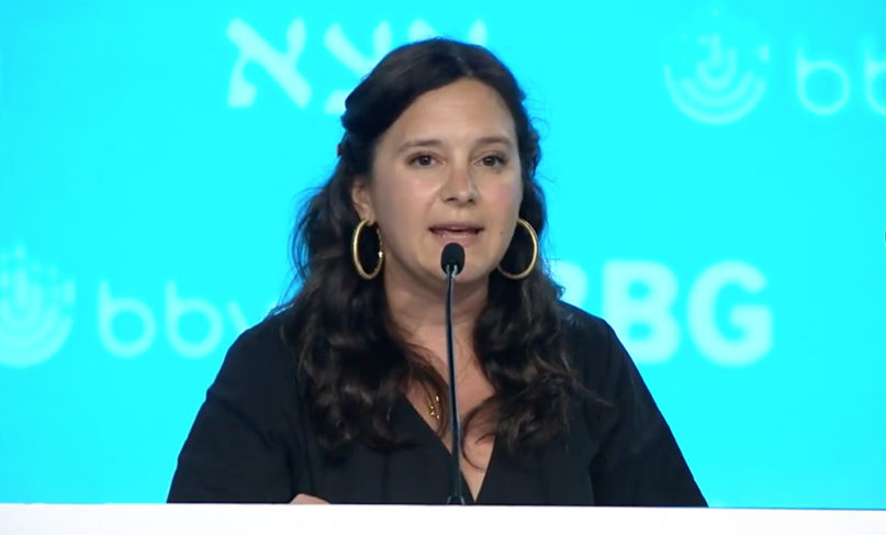 Bari Weiss speaks at the 2020 BBYO International Convention in Dallas. Video screengrab
