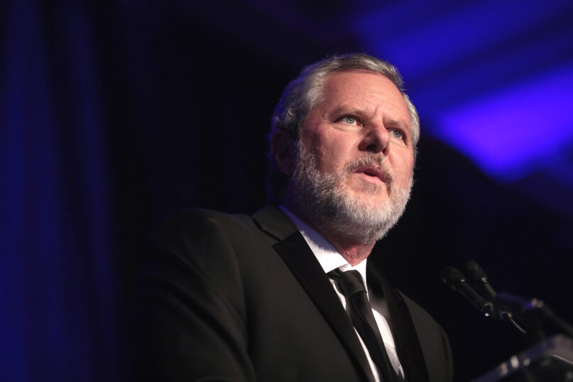 Jerry Falwell Jr. speaks at the second annual Turning Point USA Winter Gala at the Mar-A-Lago Club in Palm Beach, Florida, on Dec. 18, 2019. Photo by Gage Skidmore/Creative Commons