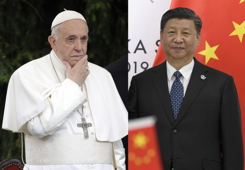 Pope Francis, left, on May 7, 2019, and Chinese President Xi Jinping, right, on June 29, 2019. (AP Photos)