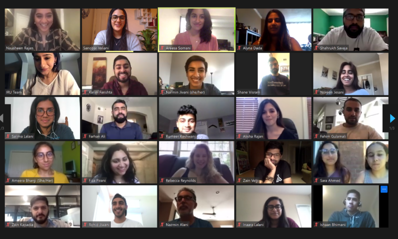 Young progressive Ismailis from around the country participate in an Ismailis Rise Up digital training on electoral organizing. Screenshot courtesy Ismailis Rise Up