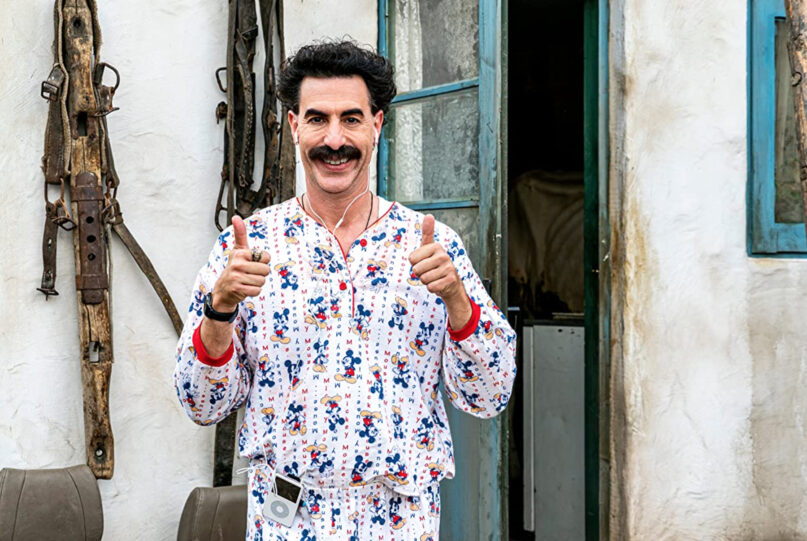 Actor Sacha Baron Cohen as Borat in “Borat Subsequent Moviefilm.” Image courtesy of Amazon Studios