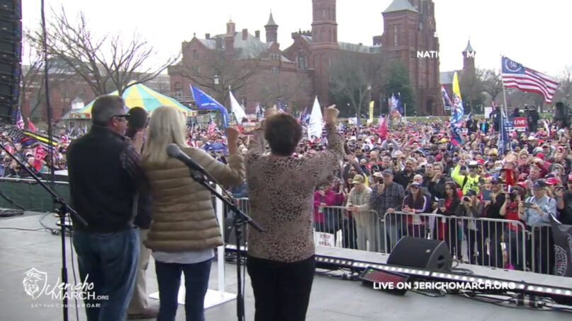 View from the stage of the Jericho March on Dec. 12, 2020, in Washington. Video screengrab