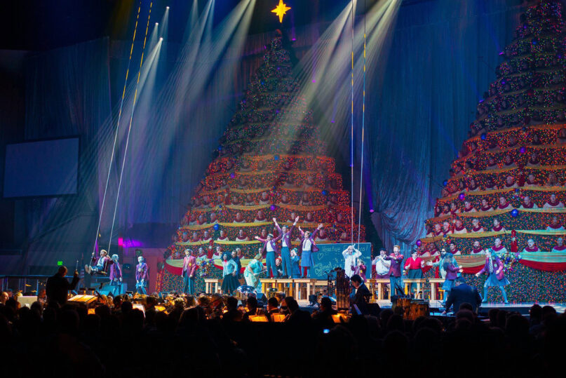 A performance with the two Singing Christmas Trees at First Baptist Church in Orlando, Florida, from a previous year. Photo courtesy of First Baptist Orlando