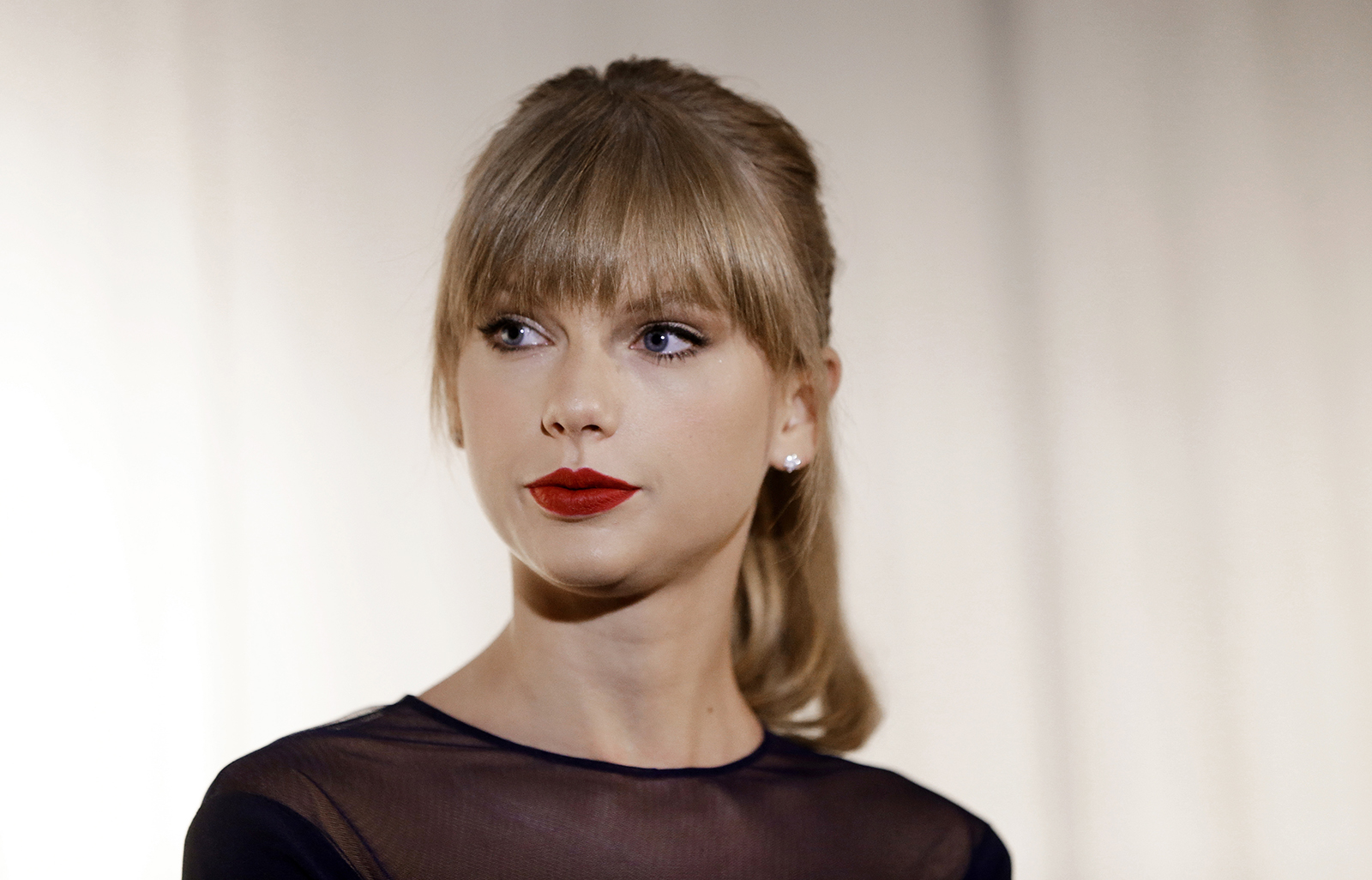 In this Oct. 12, 2013, file photo, Taylor Swift appears at the Country Music Hall of Fame and Museum in Nashville, Tennessee. (AP Photo/Mark Humphrey)