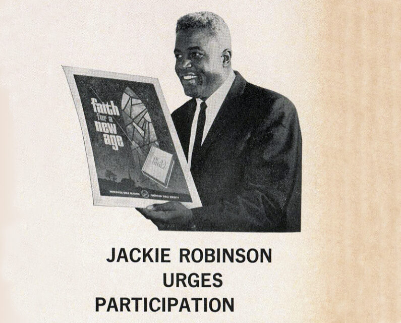Jackie Robinson in an American Bible Society publication in October 1965. Image courtesy American Bible Society