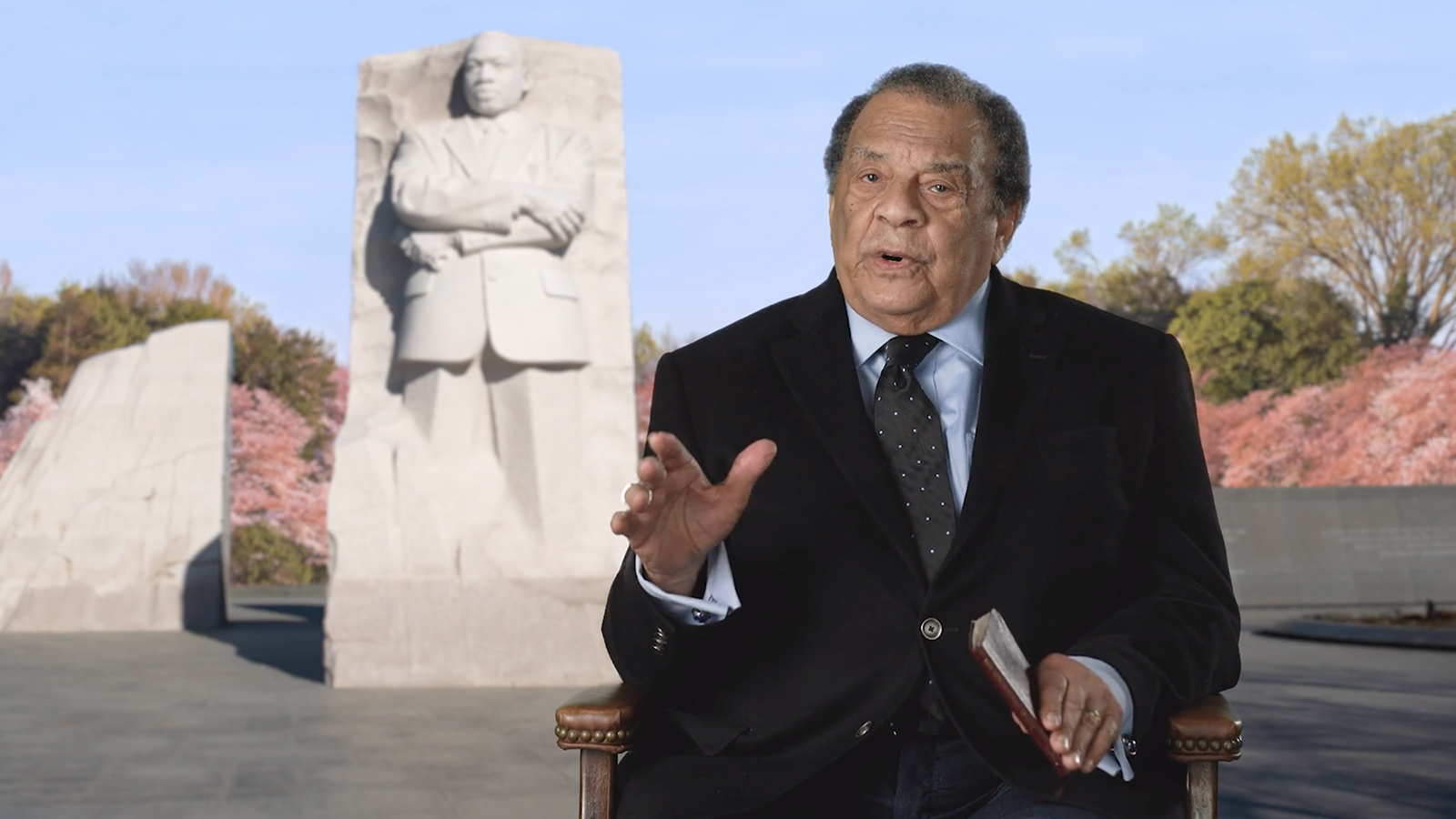 Andrew Young, civil rights leader and former ambassador to the United Nations, speaks during the the 2021 National Prayer Breakfast. Video screengrab