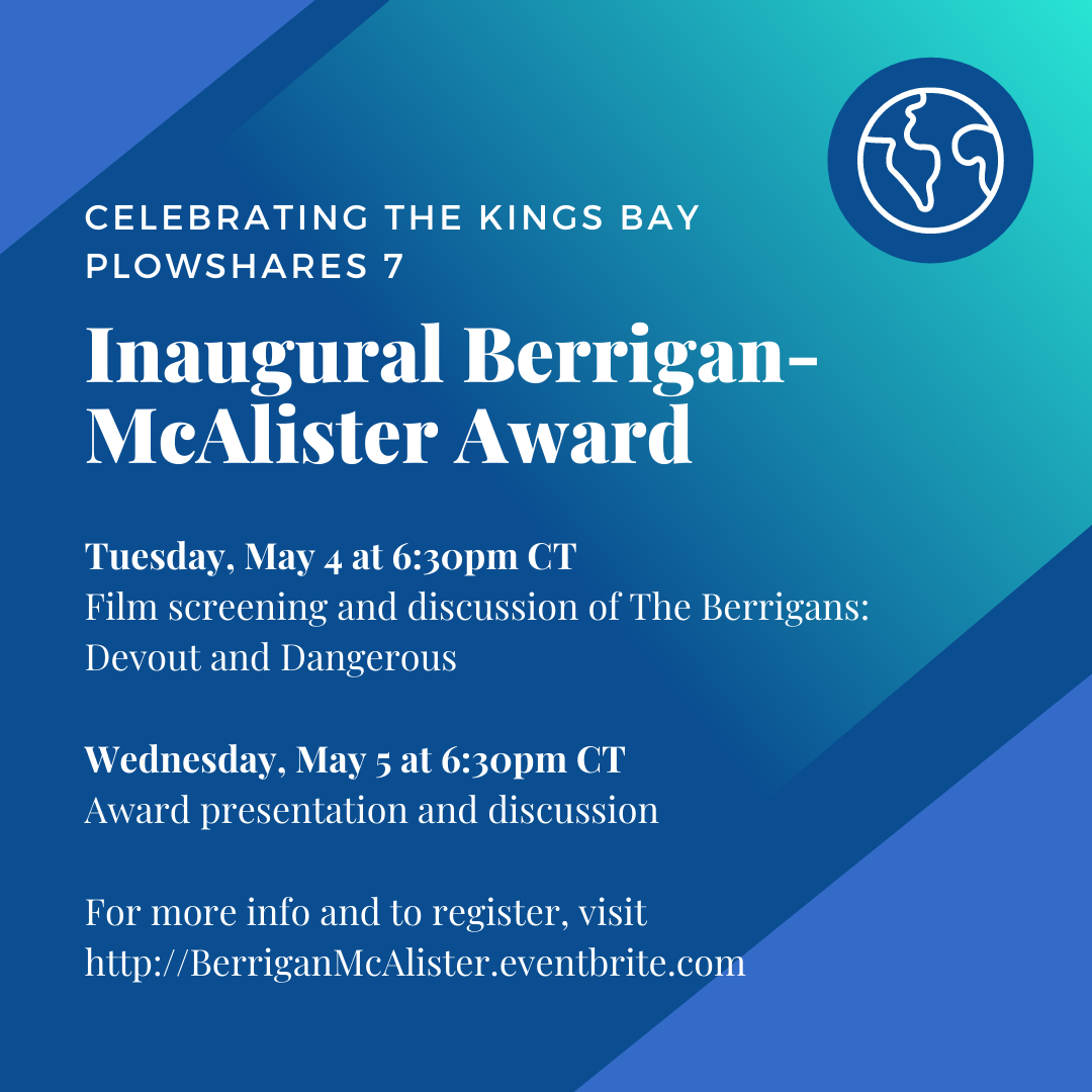 DePaul presents inaugural Berrigan-McAlister award to nuclear disarmament activists