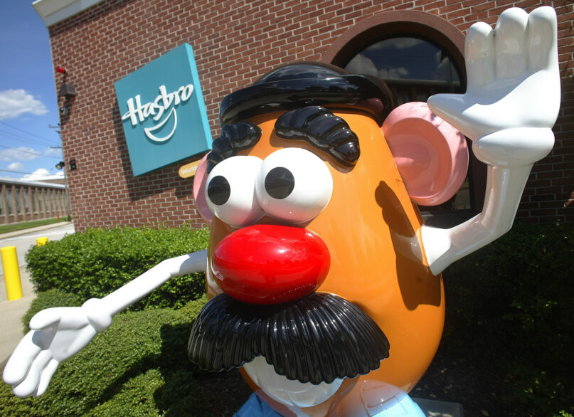 A Mr. Potato Head statue stands at Hasbro headquarters in Pawtucket, R.I., on July 24, 2006.  (AP Photo/Stew Milne, File)