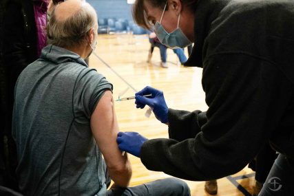 Samaritan's Purse administers COVID-19 vaccines in a church gym in Boone, North Carolina. Photos courtesy Samaritan's Purse