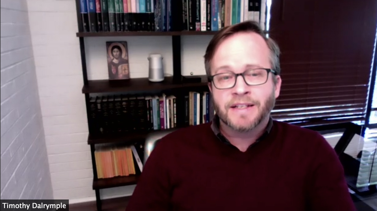 Christianity Today President Timothy Dalrymple participates in a webinar called “Evangelicals & COVID-19 Vaccine” on Tuesday, April 27, 2021. Video screengrabs