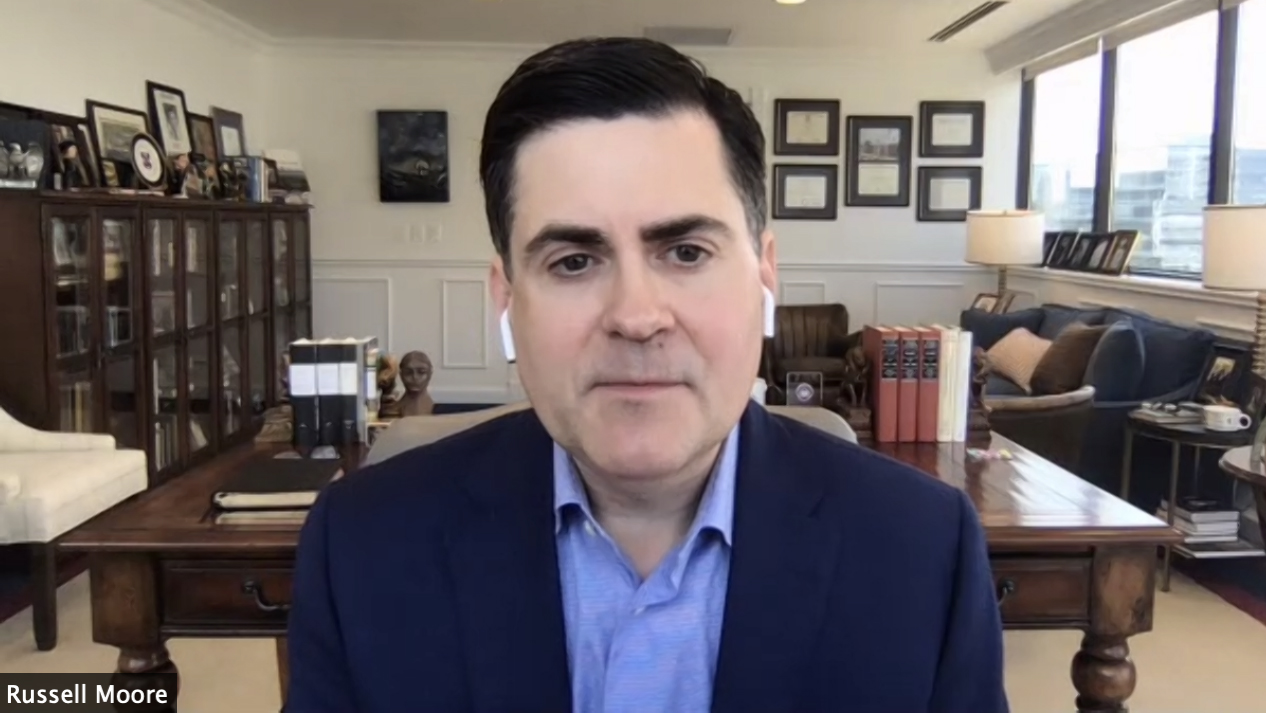 Southern Baptist ethicist Russell Moore participates in a webinar called “Evangelicals & COVID-19 Vaccine” on Tuesday, April 27, 2021. Video screengrab