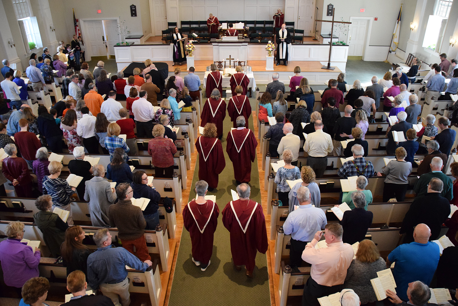 A pre-COVID service with pews filled at Old South Union Church in Weymouth, Massachusetts. Courtesy photo