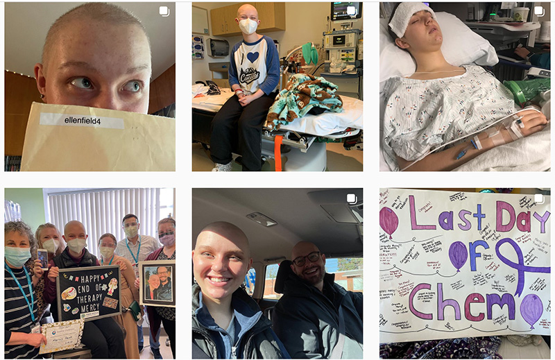 Mercy Haub posted photos of her cancer treatment process on Instagram. Photos via Instagram