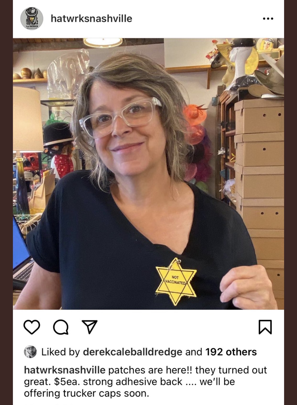 Hat store owner apologizes for the anti-vax yellow Star of David