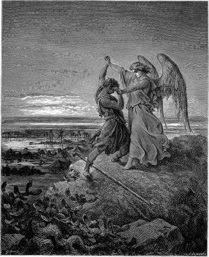 “Jacob Wrestling with the Angel” (1855) by Gustave Doré. Image courtesy of Creative Commons