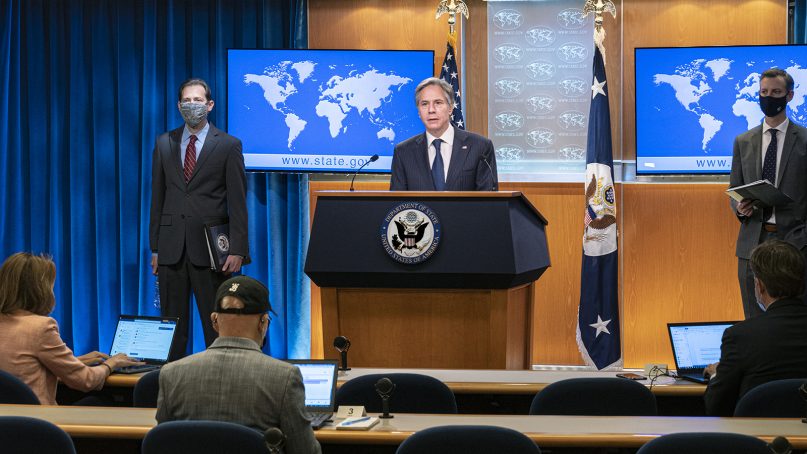Secretary of State Antony Blinken speaks about the release of the 2020 International Religious Freedom Report, at the U.S. Department of State in Washington, D.C. on May 12, 2021. (State Department photo by Freddie Everett/ Public Domain)