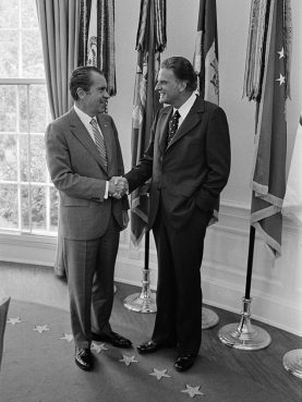 Reverend Billy Graham, right, in the Oval Office with President Richard Nixon in 1971. Photo courtesy of National Archives/Creative Commons