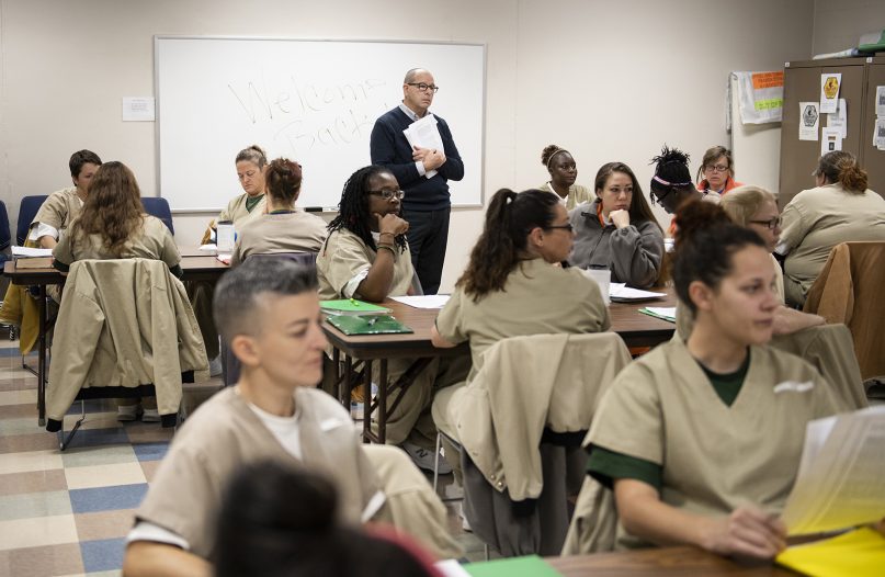 Female inmates at the Chillicothe Correctional Center in northern Missouri take part in courses offered by Rockhurst University in 2018. Photo courtesy of Rockhurst University