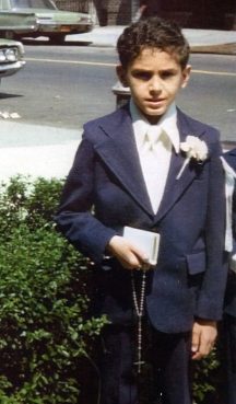 Victor Narro for his first Holy Communion at Holy Cross Church in Brooklyn, New York, in 1973. Courtesy photo