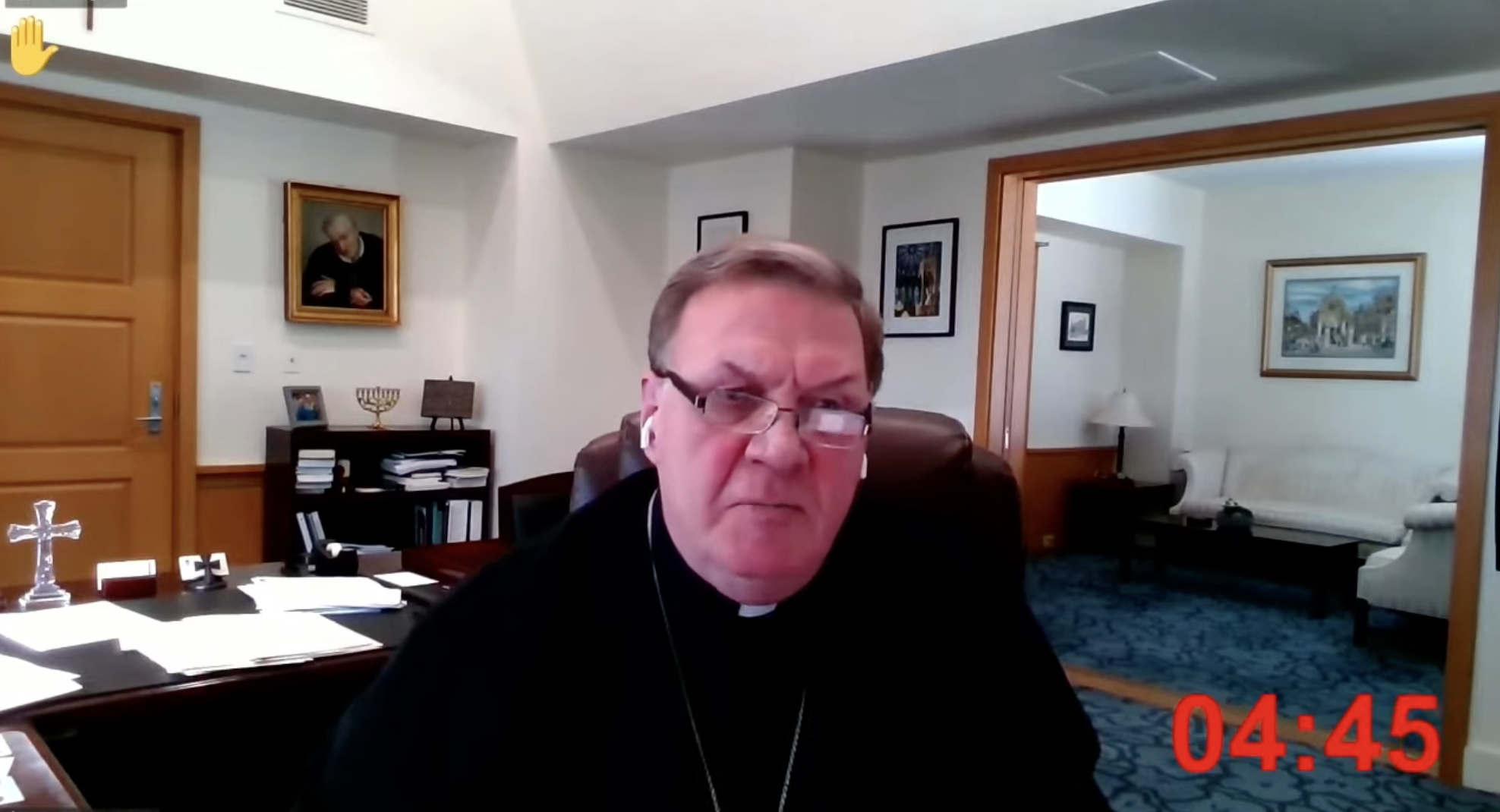 Cardinal Joseph Tobin of New Jersey participates in the June 2021 virtual meeting of the U.S. Conference of Catholic Bishops. Video screengrab