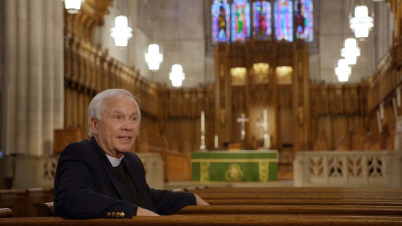 The documentary “A Will to Preach” features Will Willimon, Duke Divinity School faculty member, in a guest-speaking conversation about racism. Still frame from “A Will to Preach,” courtesy of Susie Films