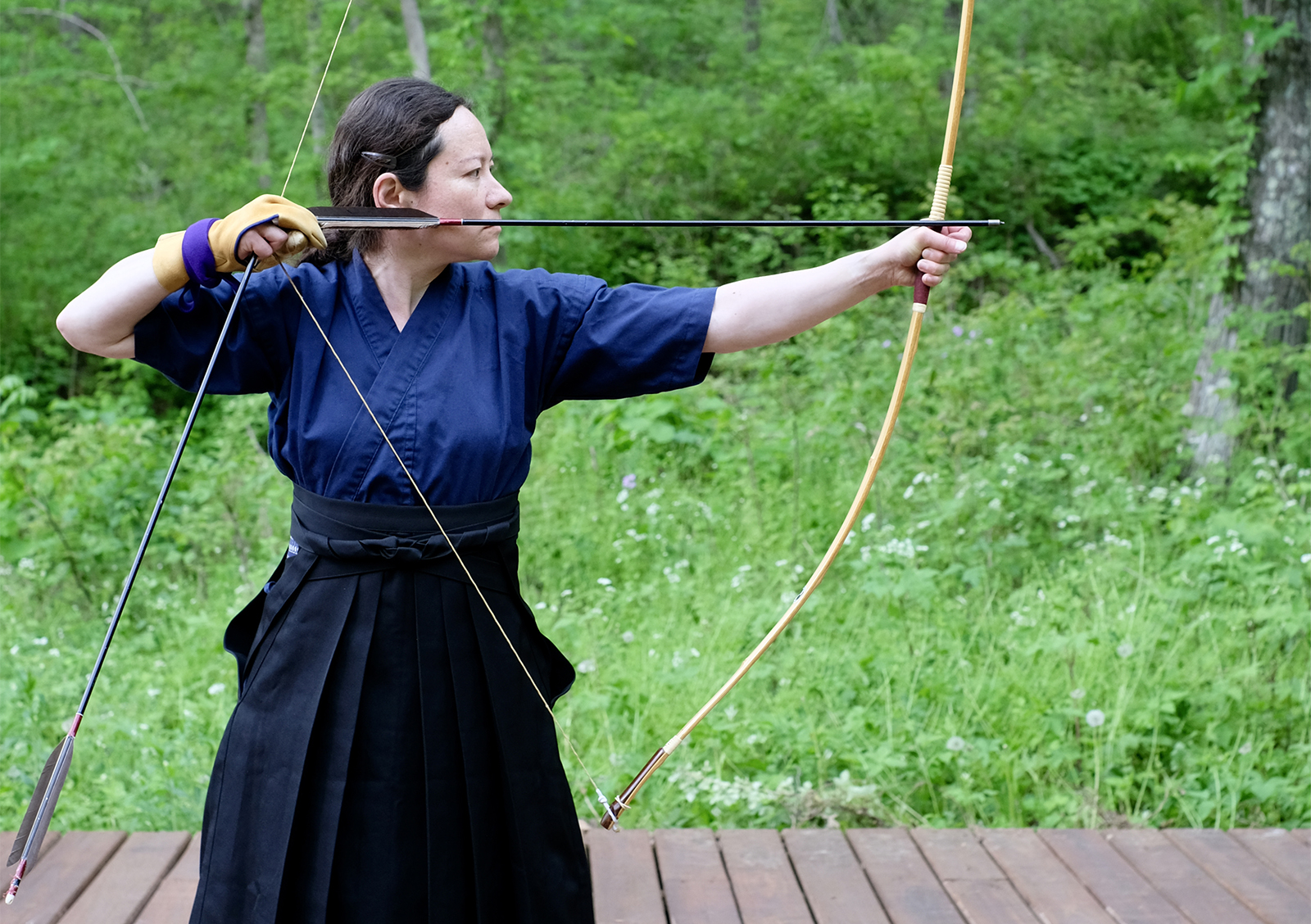 An individual practices archery at Chosei Zen dojo in Madison, Wisconsin. Photo courtesy of Anita Taylor/Chosei Zen