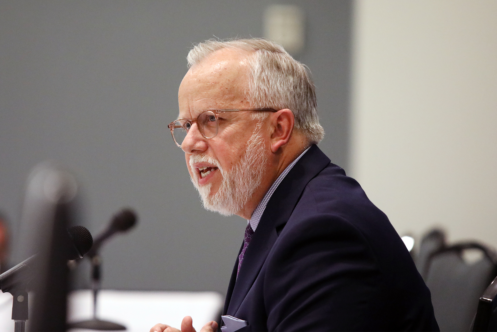 The Rev. Ed Litton speaks during a news conference following his election as the next president of the Southern Baptist Convention, Tuesday, June 15, 2021, in Nashville. RNS photo by Kit Doyle