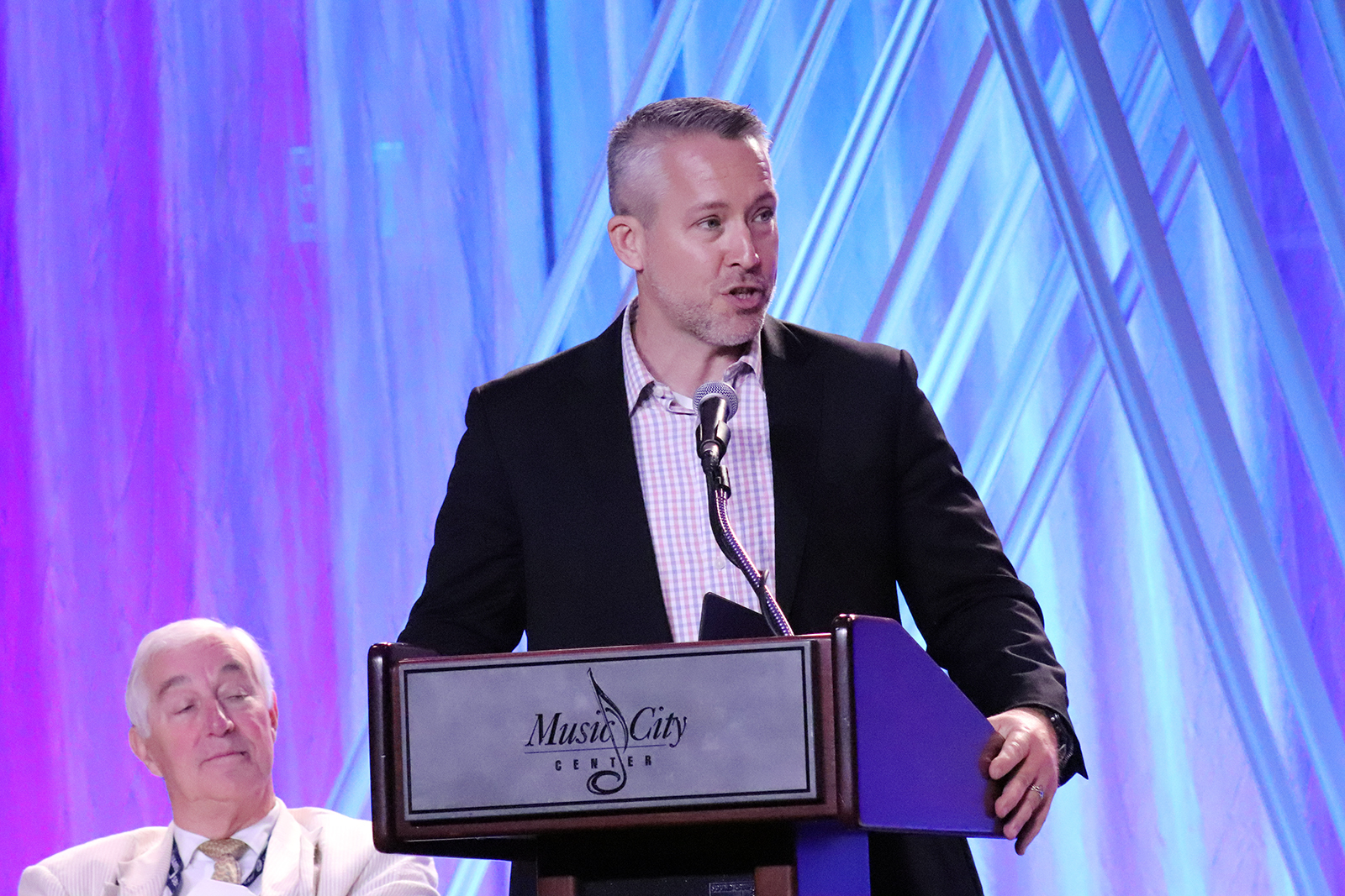 Southern Baptist Convention President J.D. Greear speaks during the Executive Committee meeting Monday, June 14, 2021, in Nashville. RNS photo by Adelle M. Banks