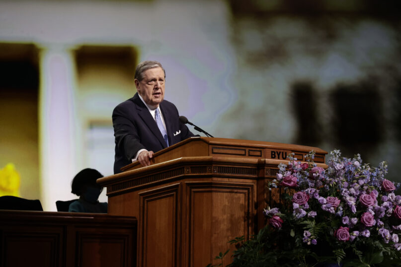 Elder Jeffrey R. Holland addresses Brigham Young University faculty and staff in Provo, Utah, on Aug. 23, 2021. Photo © Intellectual Reserve Inc. All rights reserved.