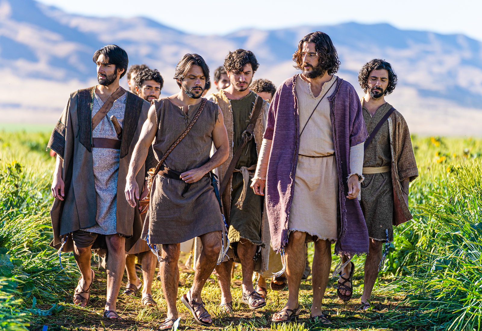 Jonathan Roumie, second from right, portrays Jesus Christ in the series “The Chosen.” Photo courtesy of Angel Studios