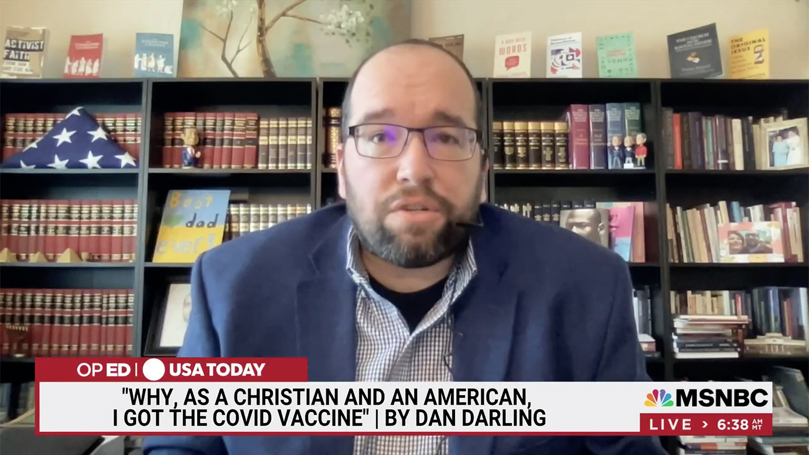 Daniel Darling appears on the MSNBC show, “Morning Joe” on Aug. 2, 2021. Video screengrab