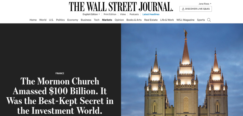 A February 2020 "Wall Street Journal" headline.