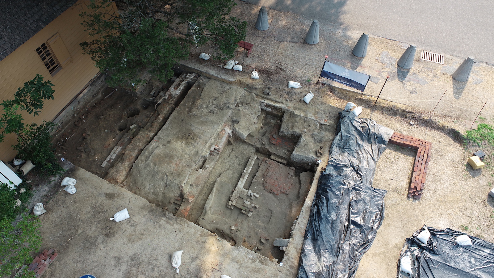 Archaeologists at Colonial Williamsburg have uncovered the foundation of the original First Baptist Church, founded about 1818. Photo courtesy of Colonial Williamsburg Foundation
