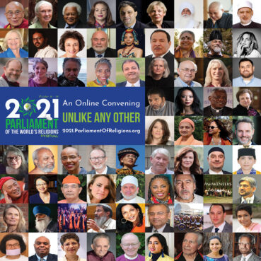 Participants in the 2021 Parliament of the World’s Religions virtual meeting. Courtesy image